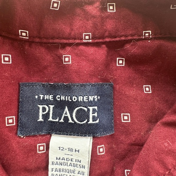 4/20$ The Children's Place toddler long sleeve button down size 12-18 months - Picture 4 of 5